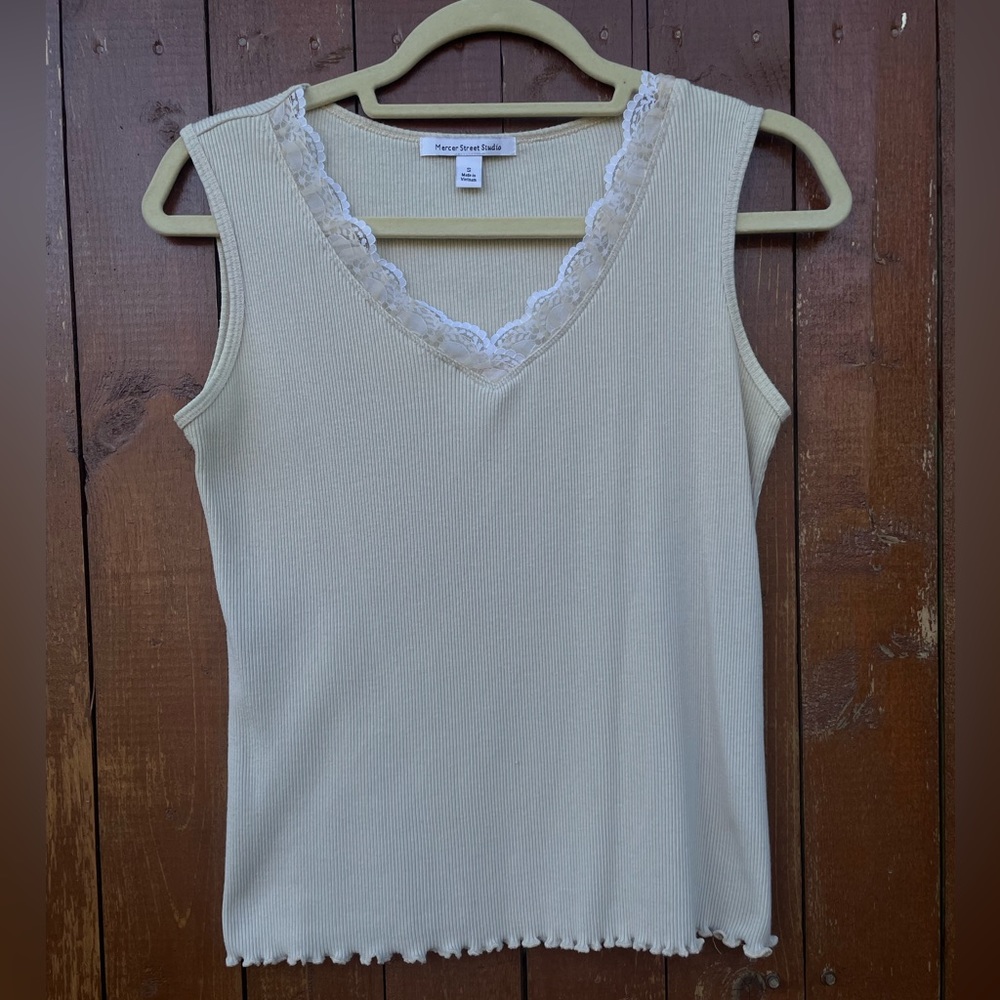 Cream Sleeveless Top